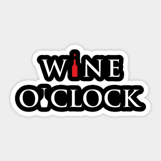 Wine O'clock bottle and glass Sticker